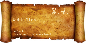 Wohl Alex névjegykártya